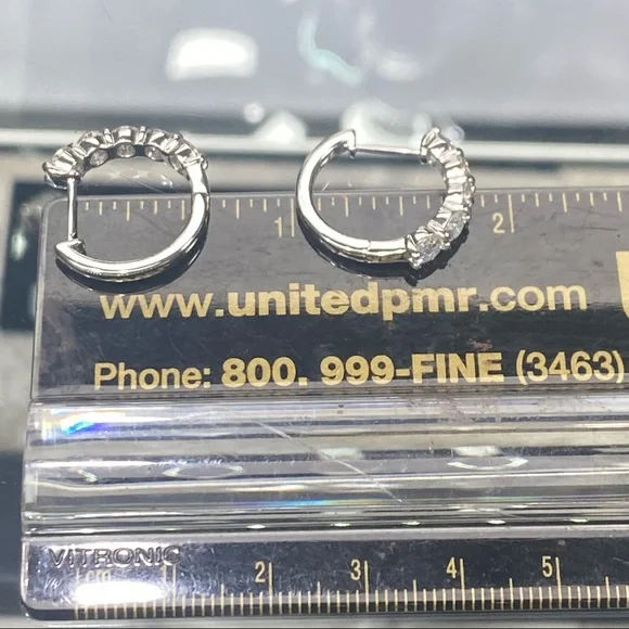 2 Carat Diamond Hoop Earrings - 5 Stone Diamonds bday Huggie Hoops